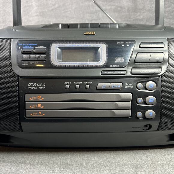 JVC RC-XC1 Boomboox Portable Radio 3 Disc CD Cassette W/Remote AM FM See Notes - Picture 2 of 11